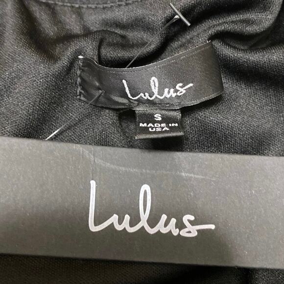 NEW Lulus Black Off The Shoulder V-neck Strapless Midi Bodycon Shealh Dress Sz S - Picture 4 of 4